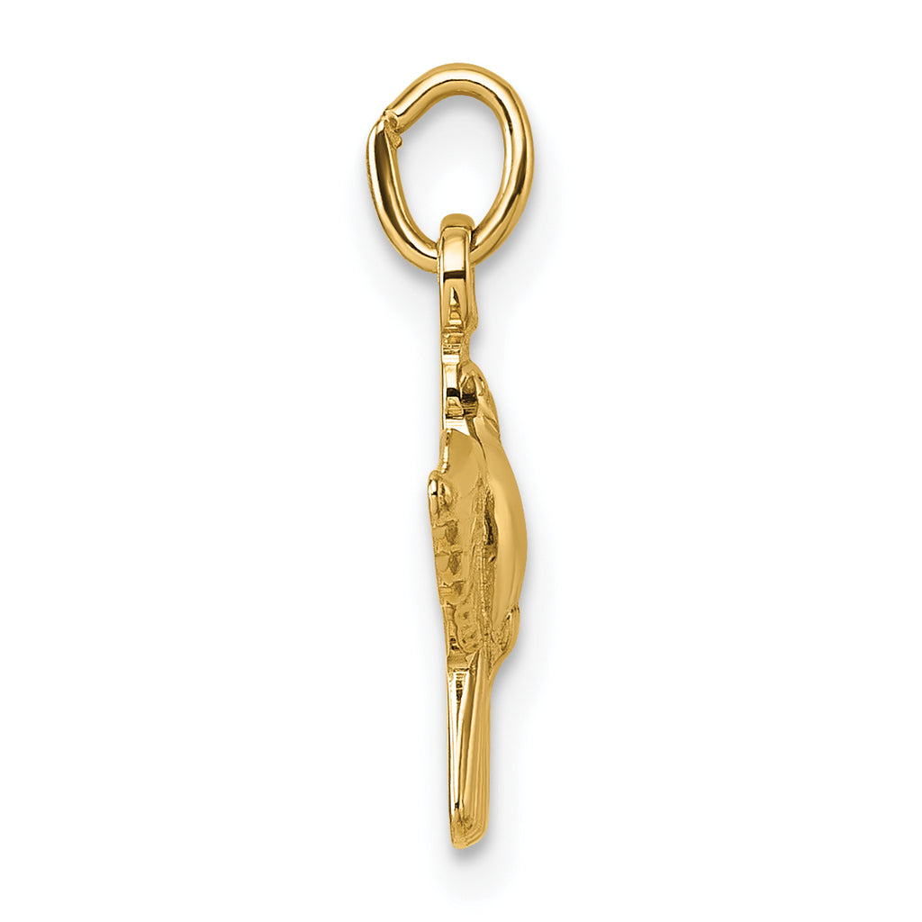14k Polished Flying Dove Pendant