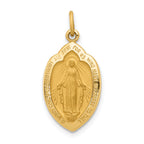 14K Yellow Gold Polished Solid Miraculous Medal Oval Pendant