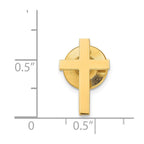 14K Gold Polished Cross Tie Tac For Men’S Elegant Accessory