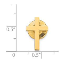 14K Gold Polished Cross Tie Tac For Men’S Elegant Accessory