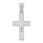 14K White Gold Polished Cross Charm