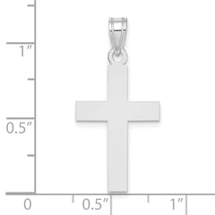 14K White Gold Polished Cross Charm
