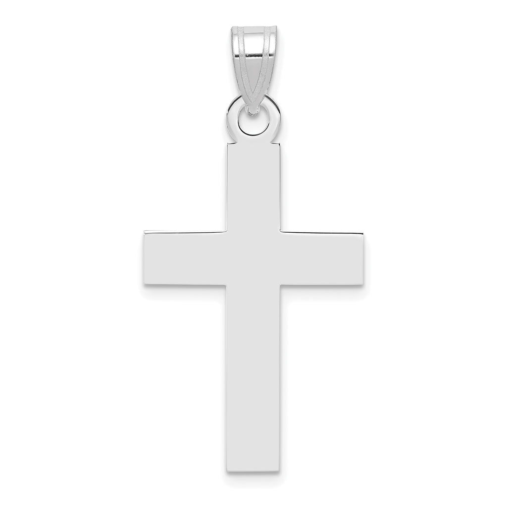 14k White Gold Polished Cross Charm