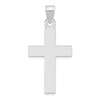 14k White Gold Polished Cross Charm