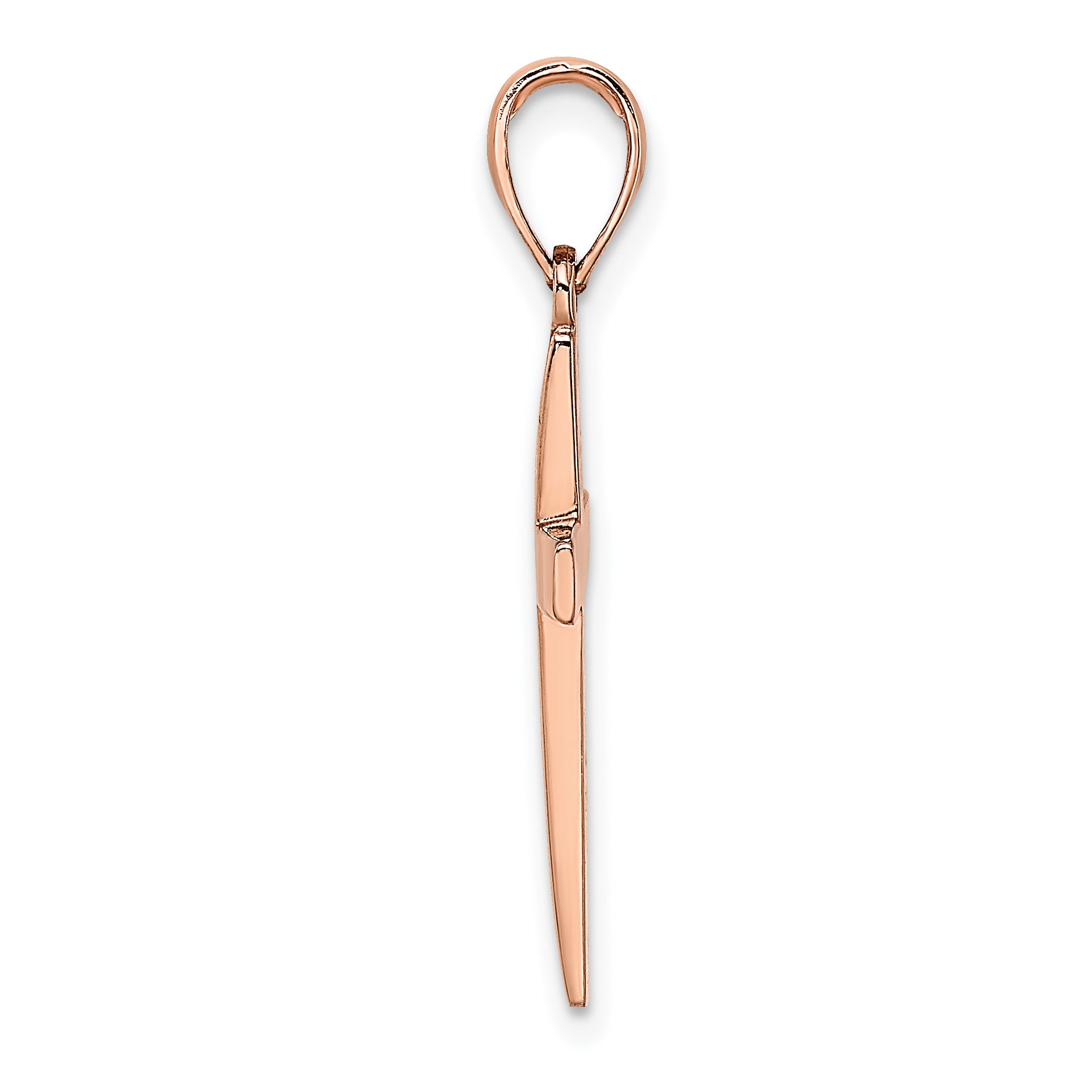 14K Rose Gold Polished Beveled Cross Charm Secondary image