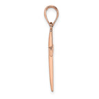 14K Rose Gold Polished Beveled Cross Charm