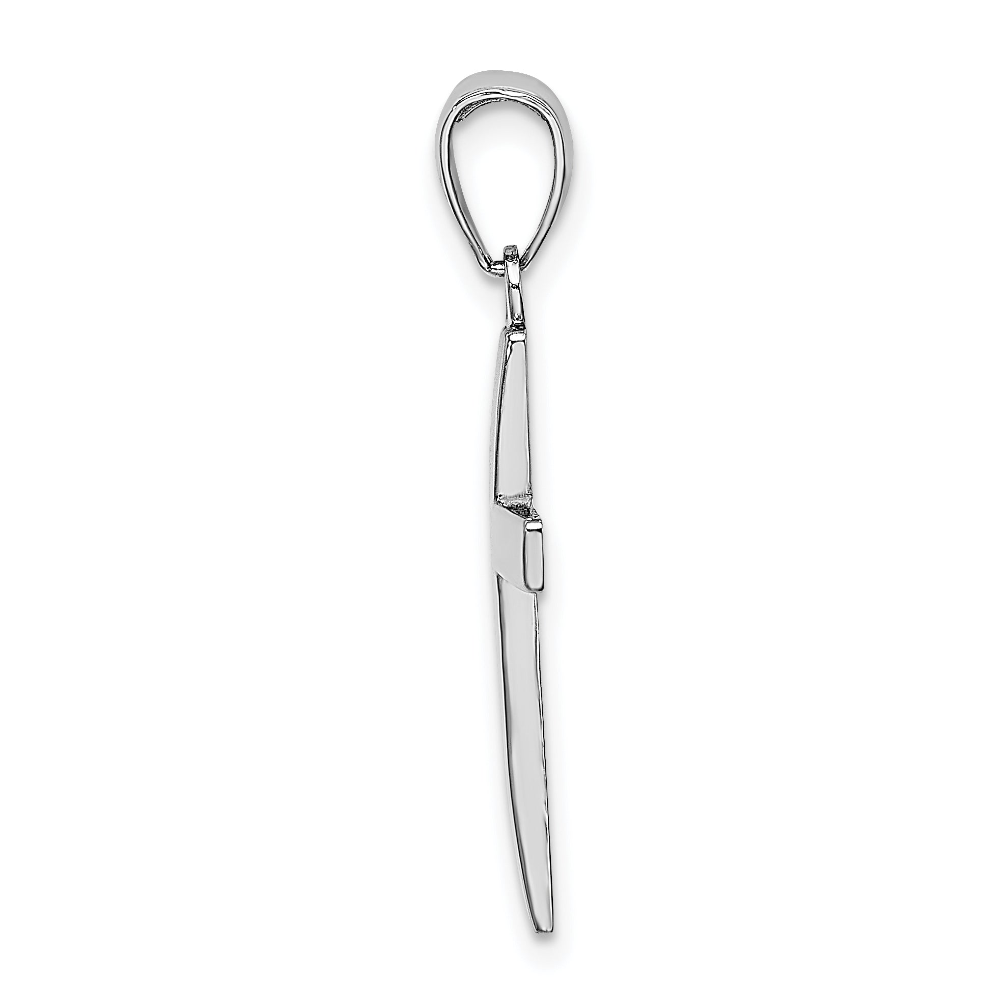 14k White Gold Polished Cross Charm