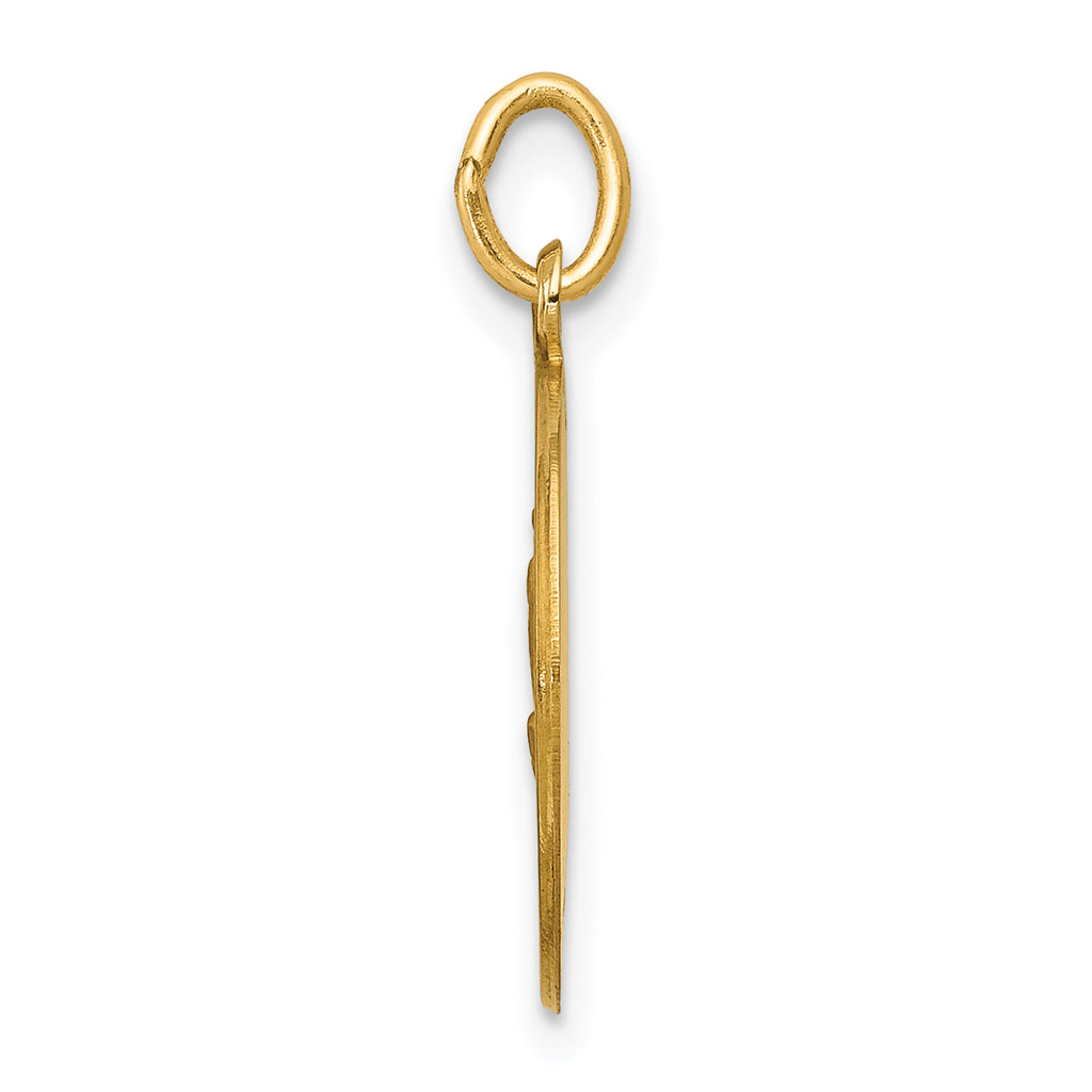 14K Yellow Gold Polished Solid Our Lady of Fatima Medal Round Charm
