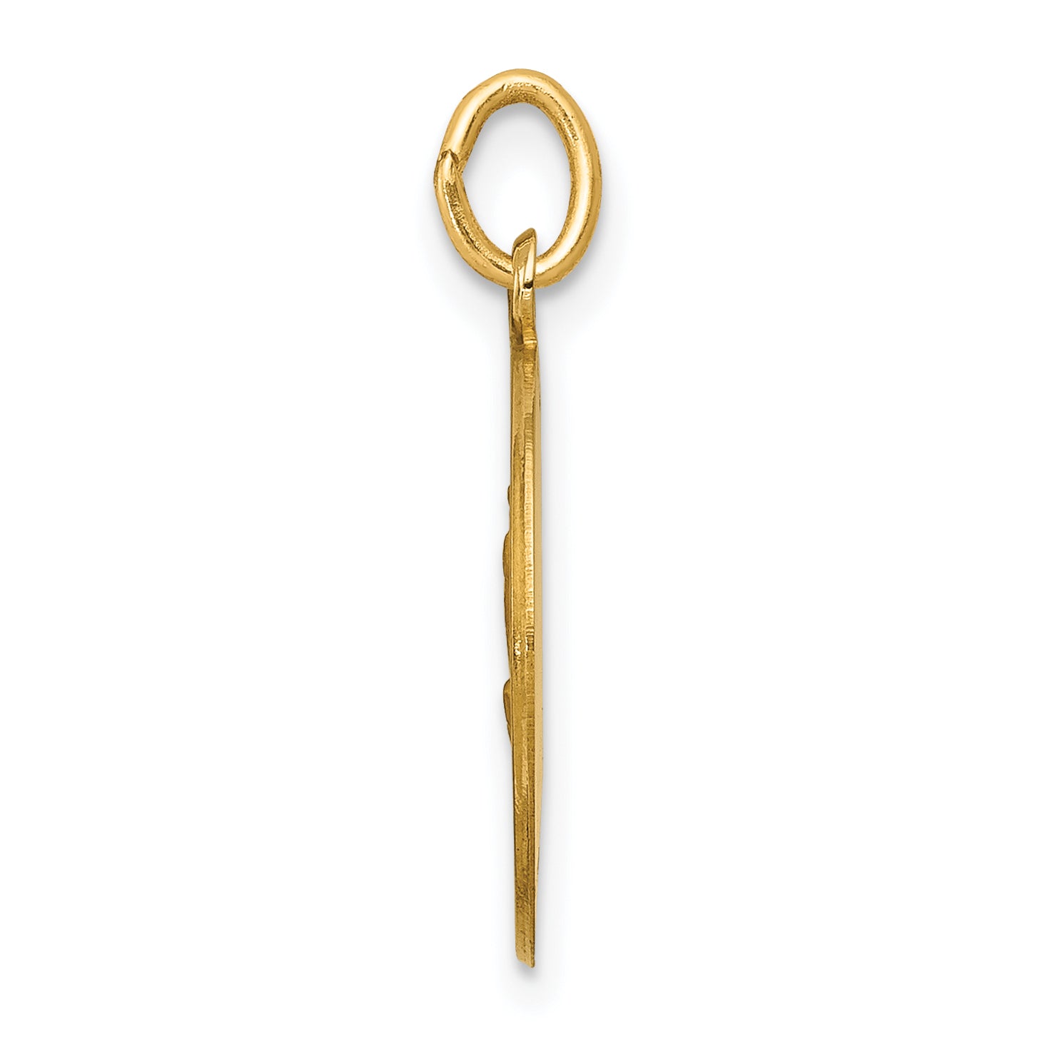 14K Yellow Gold Polished Solid Our Lady of Fatima Medal Round Charm