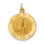 14K Yellow Gold Polished Solid Our Lady of Fatima Medal Round Charm
