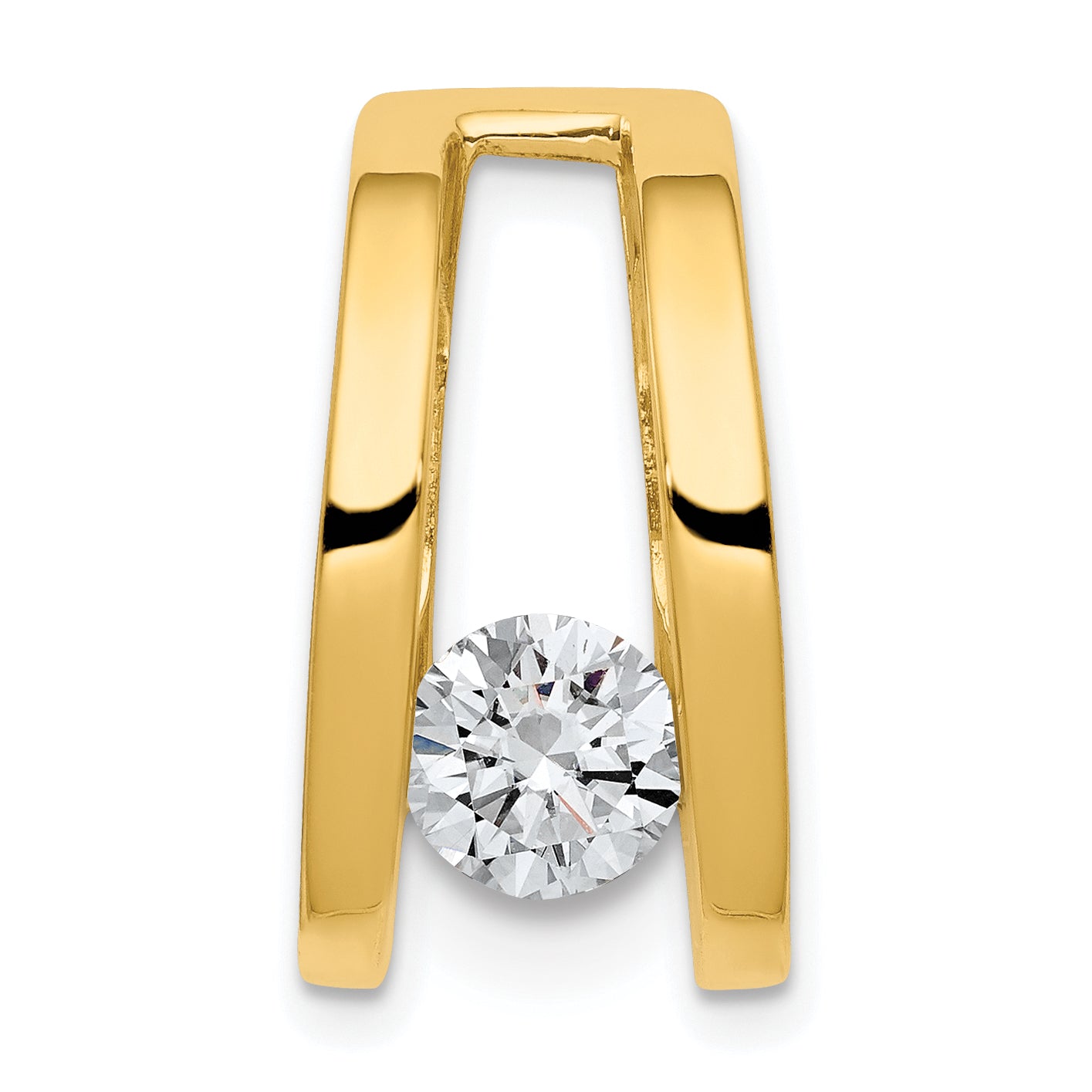 14k Holds 6mm Stone Slide Mounting (No Stone Included) Fits up to 6mm Regular/8mm Fancy or Reversible Omega