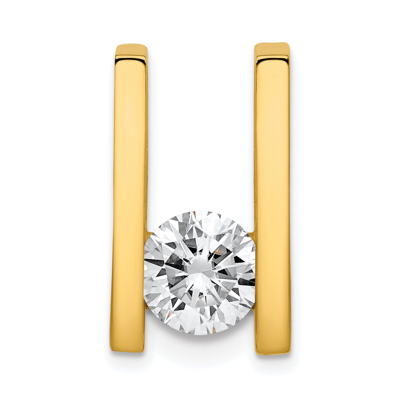 14k Holds 7.5mm Stone Slide Mounting (No Stone Included) Fits up to 8mm Regular/10mm Fancy or Reversible Omega
