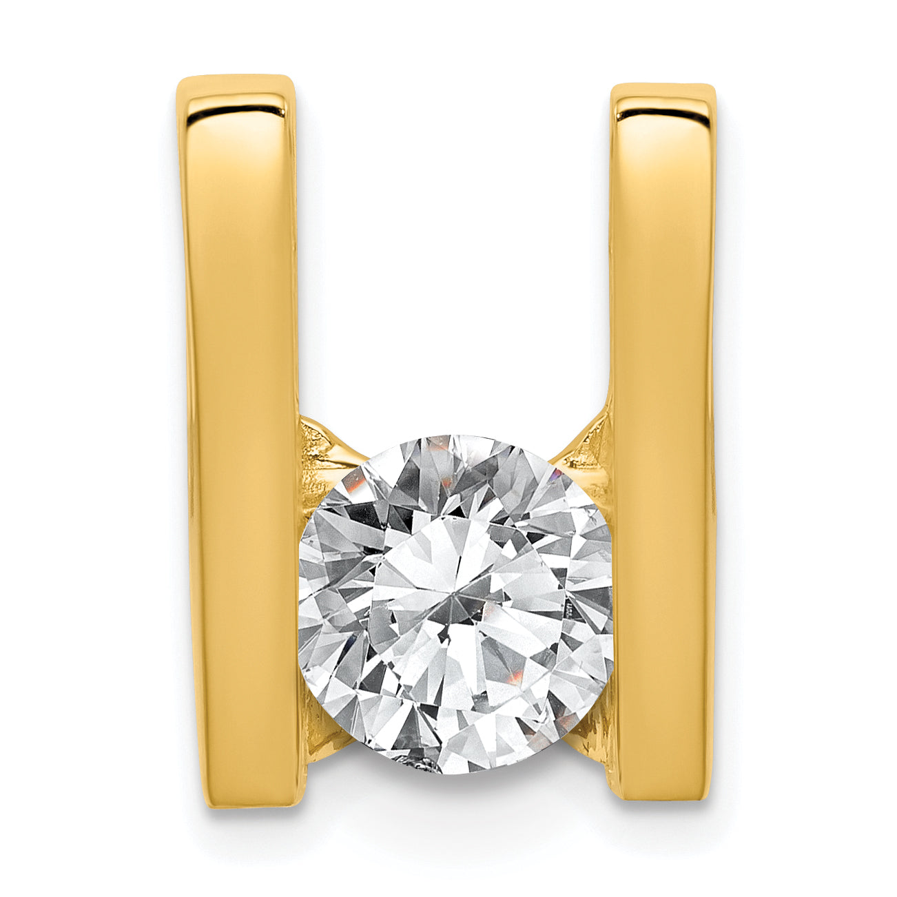 14k Holds 7.5mm Stone Slide Mounting (No Stone Included) Fits up to 6mm Regular/8mm Fancy or Reversible Omega
