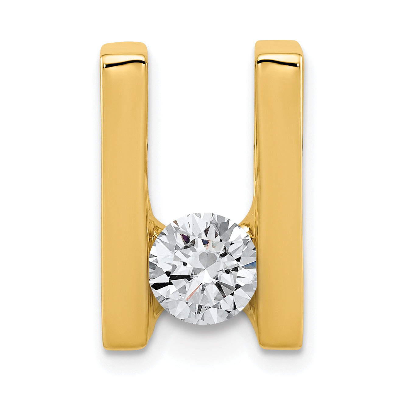 14k Holds 6mm Stone Slide Mounting (No Stone Included) Fits up to 6mm Regular/8mm Fancy or Reversible Omega