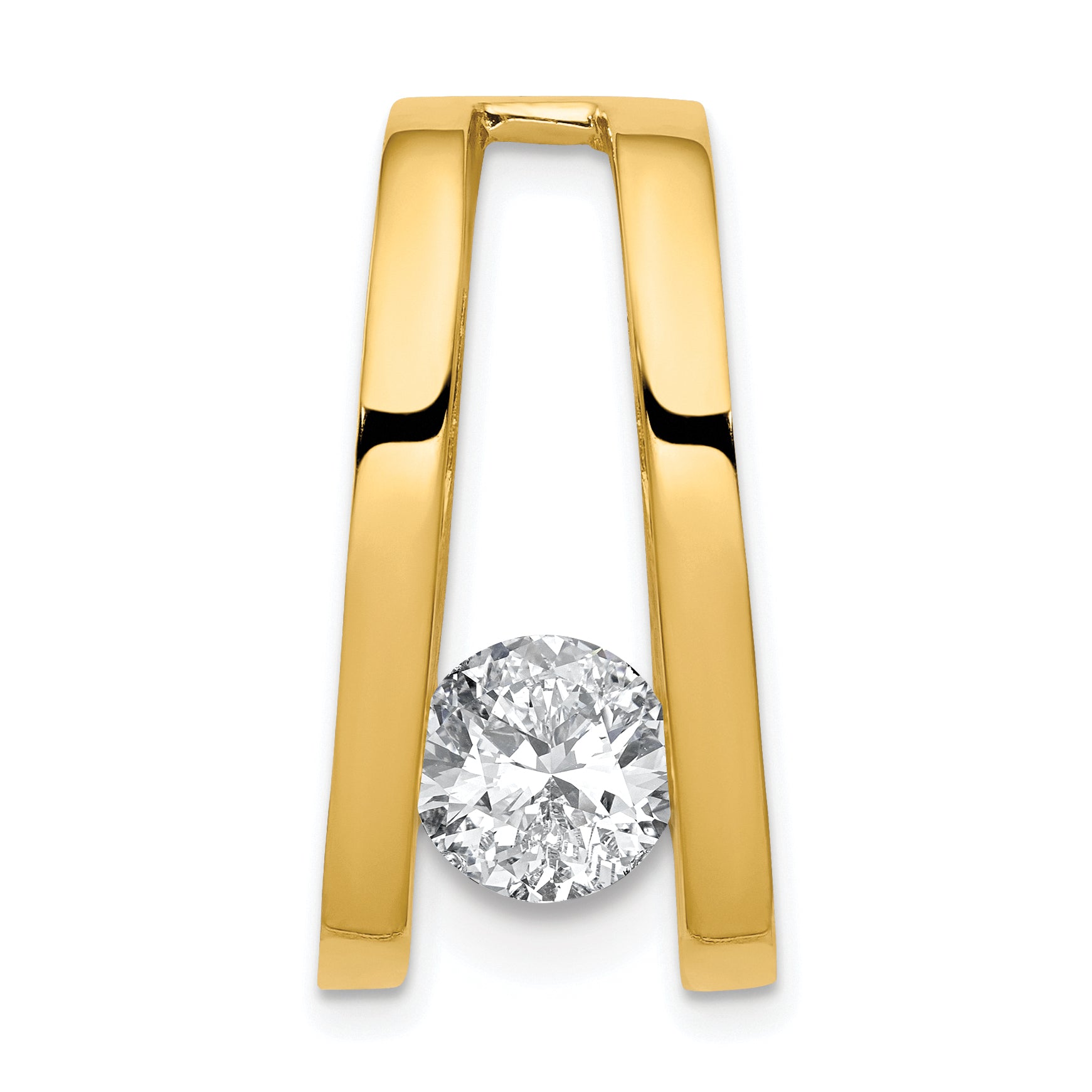 14k Holds 6.8mm Stone Slide Mounting (No Stone Included) Fits up to 6mm Regular/8mm Fancy or Reversible Omega