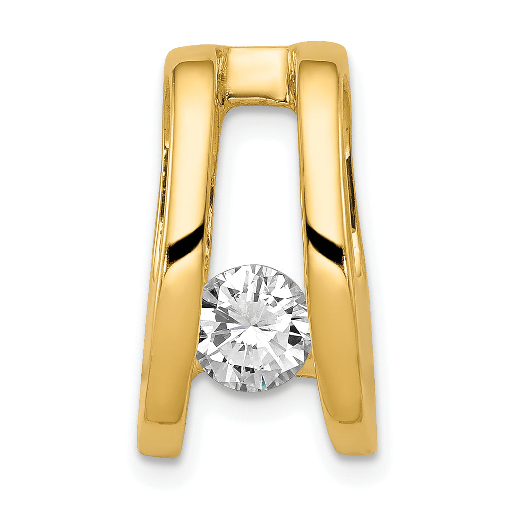 14k Holds 5.25mm Stone Slide Mounting (No Stone Included) Fits up to 6mm Regular/8mm Fancy or Reversible Omega