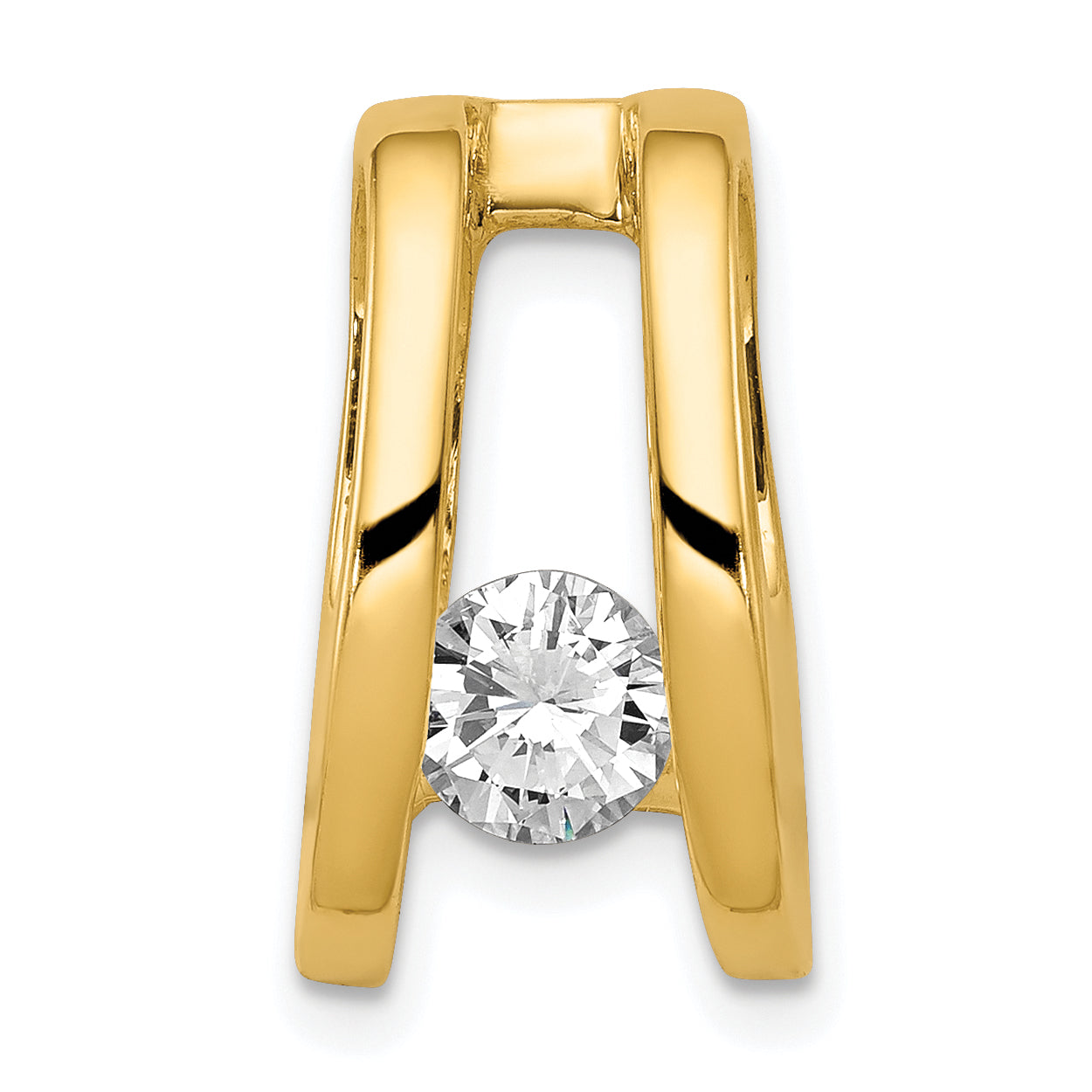 14k Holds 5.25mm Stone Slide Mounting (No Stone Included) Fits up to 6mm Regular/8mm Fancy or Reversible Omega