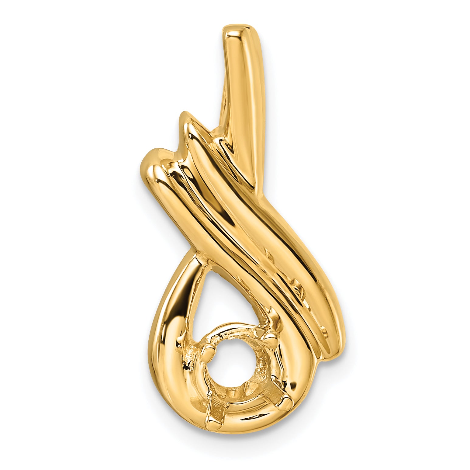 14k Holds 5mm Stone Slide Mounting (No Stone Included) Fits up to 8mm Regular/Fancy/Reversible Omega Main image