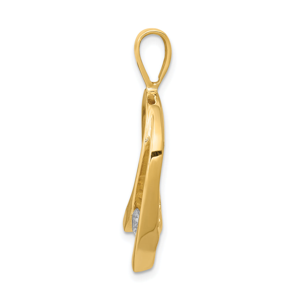 14k Complete 1/4 carat A Diamond Slide Fits up to 2mm Regular/6mm Fancy or Reversible Omega