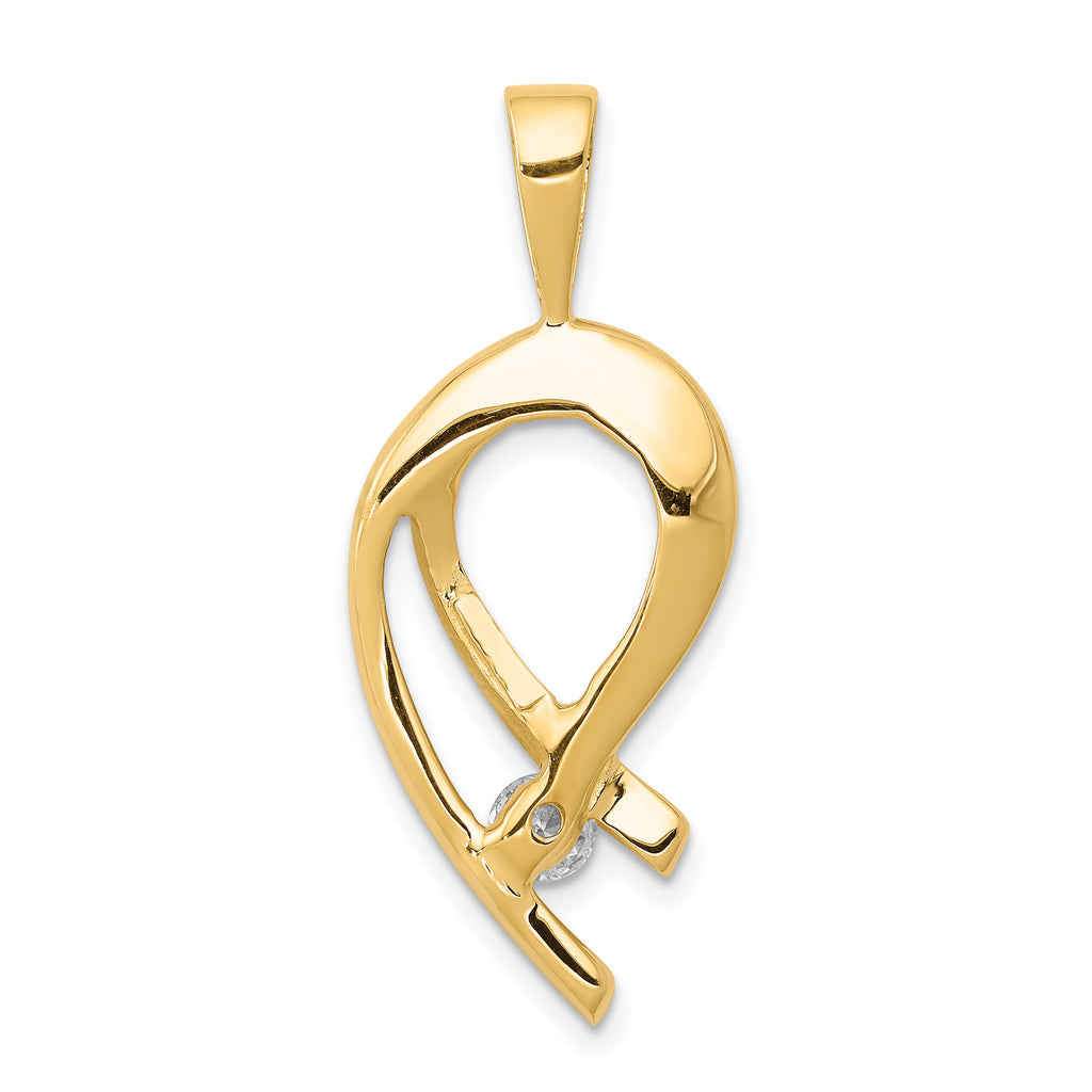 14k Complete 1/4 carat A Diamond Slide Fits up to 2mm Regular/6mm Fancy or Reversible Omega