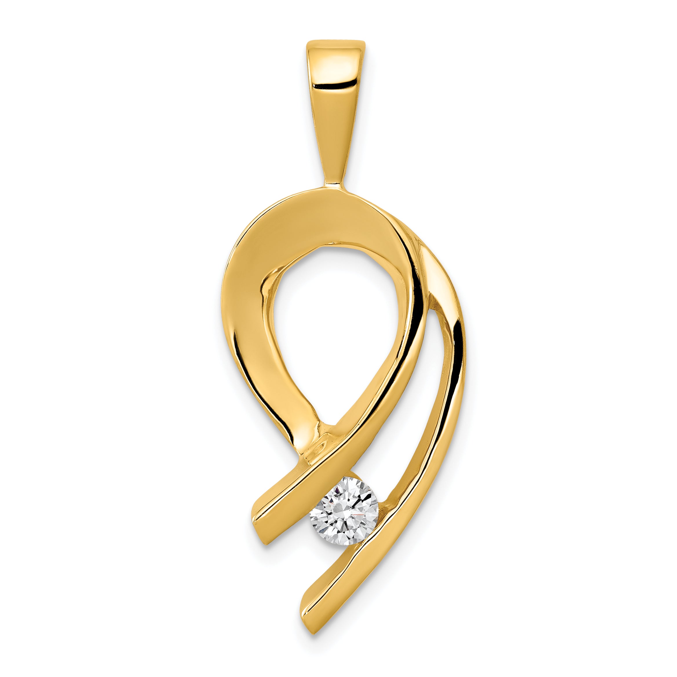 14k Complete 1/4 carat AAA Diamond Slide Fits up to 2mm Regular/6mm Fancy or Reversible Omega
