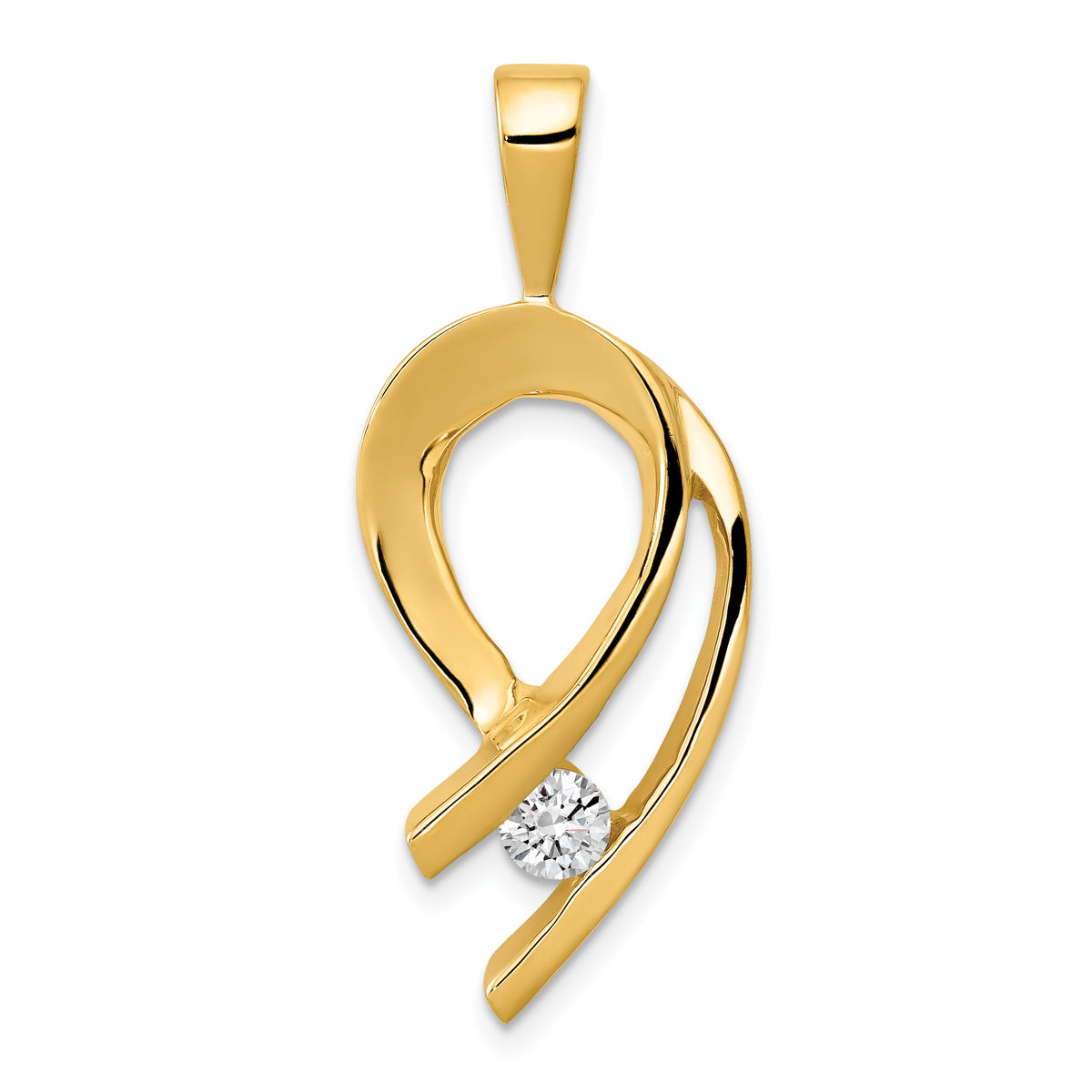 14k Complete 1/4 carat AAA Diamond Slide Fits up to 2mm Regular/6mm Fancy or Reversible Omega