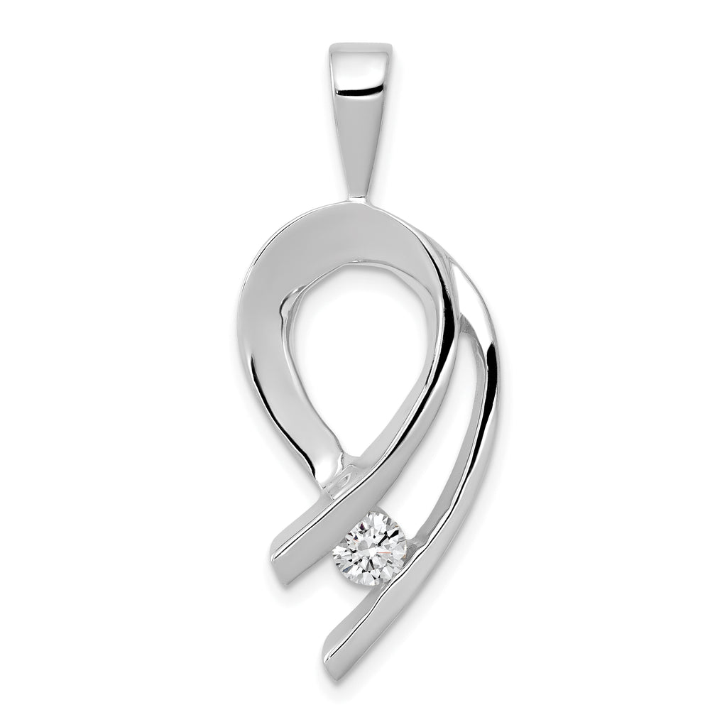 14k White Gold Complete 1/4 carat AAA Diamond Slide Fits up to 2mm Regular/6mm Fancy or Reversible Omega