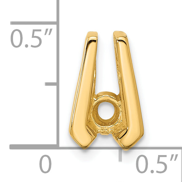 14k Holds 4.0mm Stone Slide Mounting (No Stone Included) Fits up to 2mm Regular/3mm Fancy or Reversible Omega