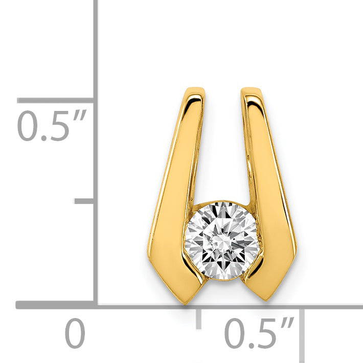 14k Holds 4.5mm Stone Slide Mounting (No Stone Included) Fits up to 2mm Regular/3mm Fancy or Reversible Omega