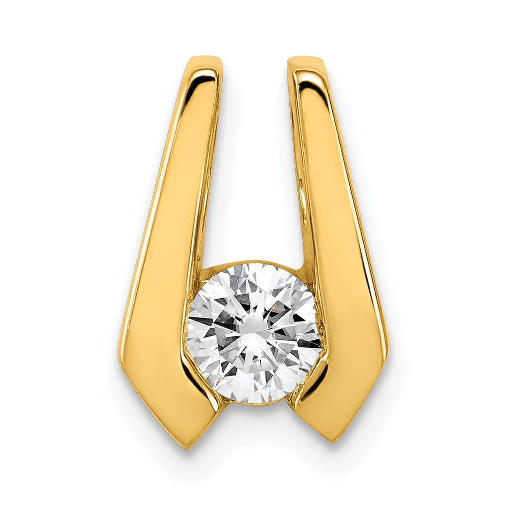 14k Holds 4.5mm Stone Slide Mounting (No Stone Included) Fits up to 2mm Regular/3mm Fancy or Reversible Omega