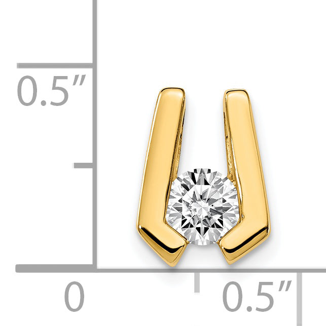 14k Holds 4.5mm Stone Slide Mounting (No Stone Included) Fits up to 2mm Regular/3mm Fancy or Reversible Omega