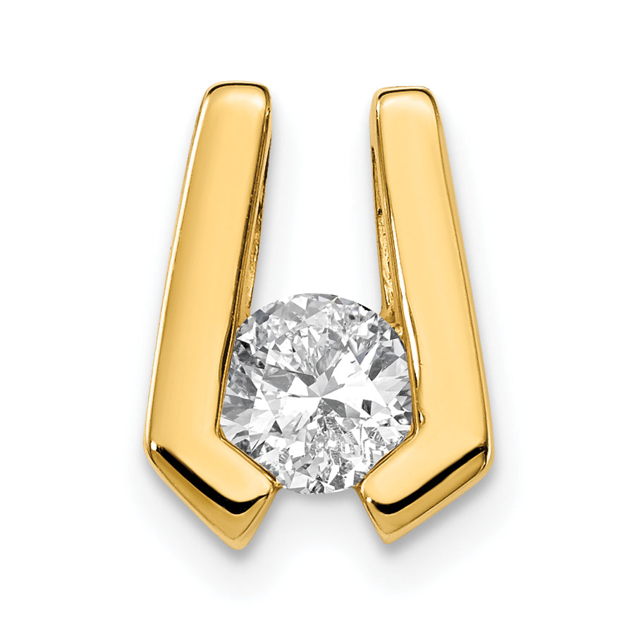 14k Holds 4.5mm Stone Slide Mounting (No Stone Included) Fits up to 2mm Regular/3mm Fancy or Reversible Omega