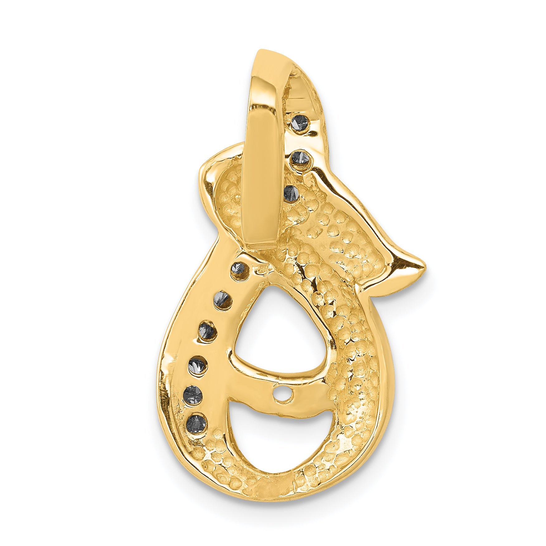 14k Peg-set A Diamond Semi-Mount Slide Fits up to 6mm Regular/8mm Fancy or Reversible Omega