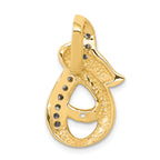 14k Peg-set AAA Diamond Semi-Mount Slide Fits up to 6mm Regular/8mm Fancy or Reversible Omega