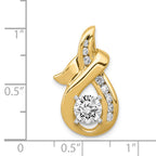 14k Peg-set AAA Diamond Semi-Mount Slide Fits up to 6mm Regular/8mm Fancy or Reversible Omega