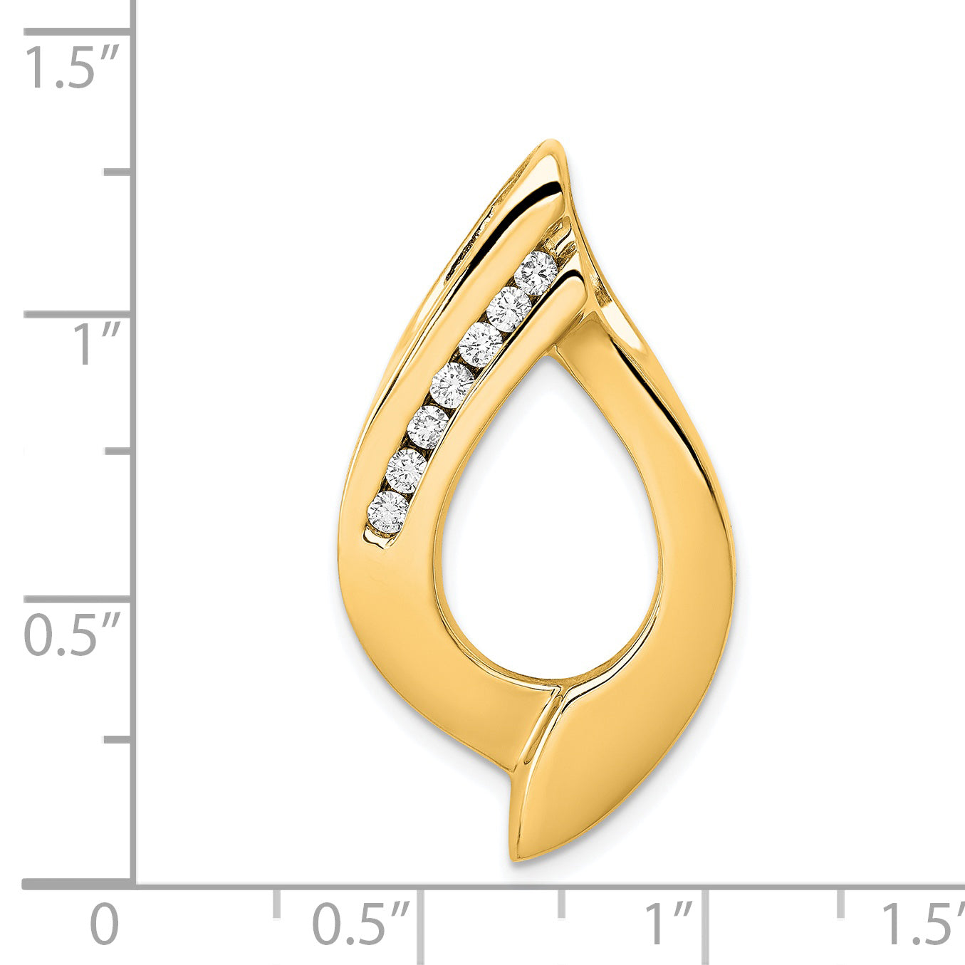 14k Complete 1/5 carat A Diamond Slide Fits up to 6mm Regular/8mm Fancy or Reversible Omega