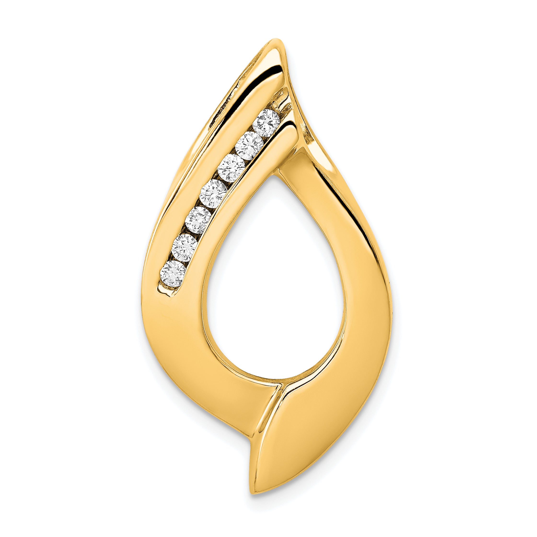 14k Complete 1/5 carat A Diamond Slide Fits up to 6mm Regular/8mm Fancy or Reversible Omega