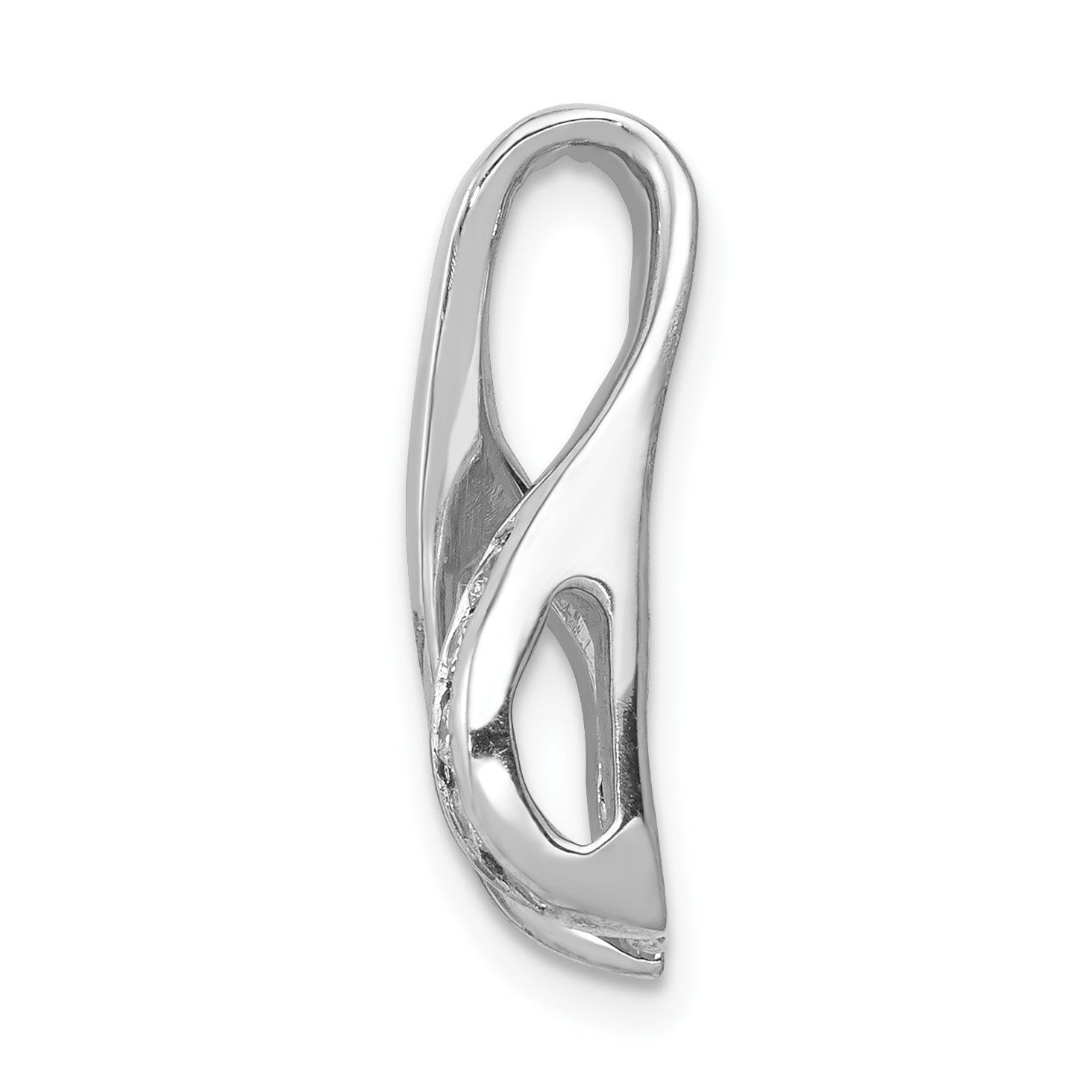 14k White Gold Peg-Set AA Diamond Semi-Mount Slide Fits up to 2mm Regular/6mm Fancy or Reversible Omega