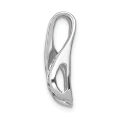 14k White Gold Peg-Set AA Diamond Semi-Mount Slide Fits up to 2mm Regular/6mm Fancy or Reversible Omega