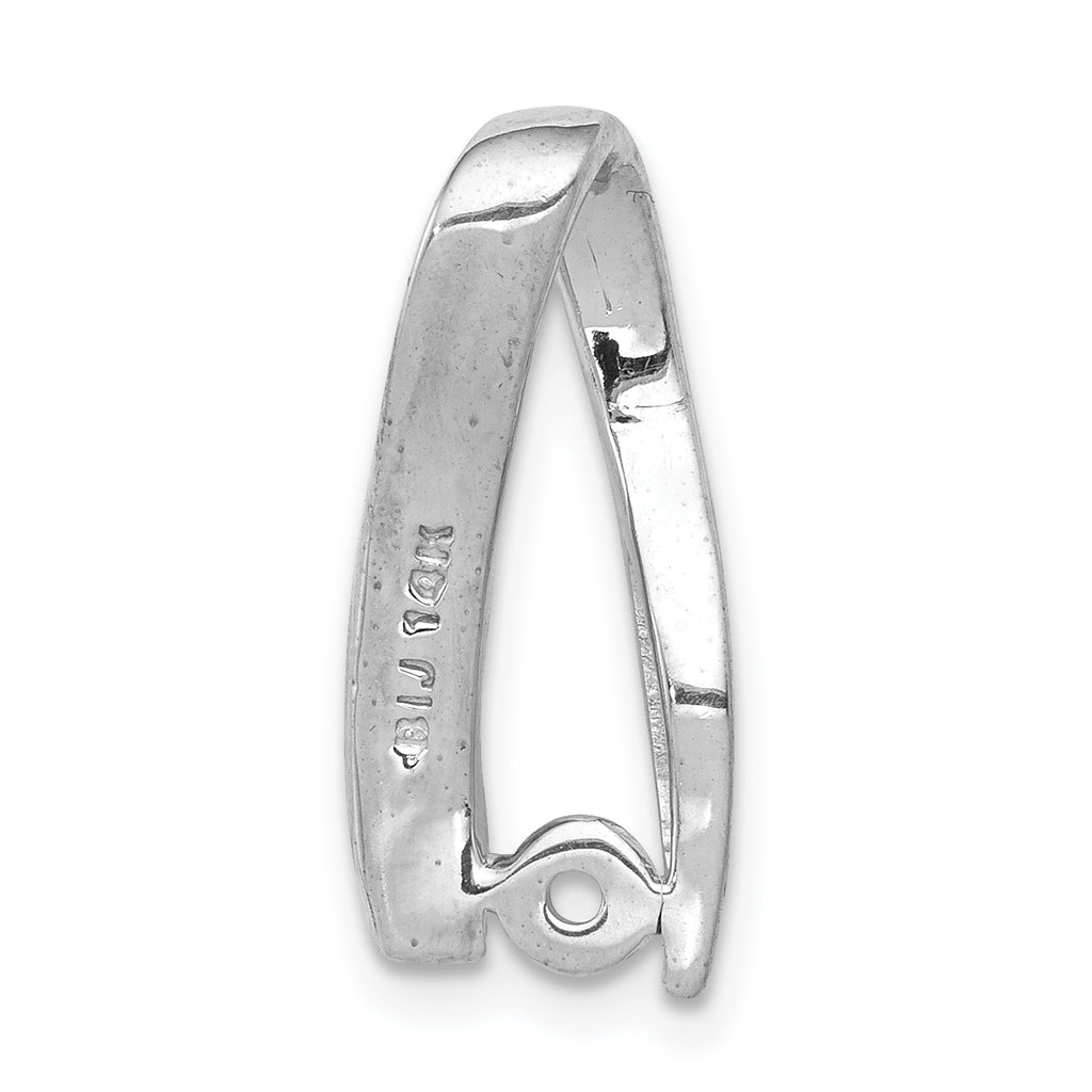 14k White Gold Peg-Set AAA Diamond Semi-Mount Slide Fits up to 2mm Regular/6mm Fancy or Reversible Omega