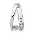14k White Gold Peg-Set AAA Diamond Semi-Mount Slide Fits up to 2mm Regular/6mm Fancy or Reversible Omega
