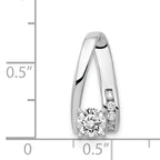 14k White Gold Peg-Set AAA Diamond Semi-Mount Slide Fits up to 2mm Regular/6mm Fancy or Reversible Omega