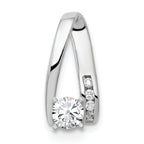 14k White Gold 5/8 carat Lab Grown Diamond VS/SI+ G+ Round Complete Chain Slide Pendant