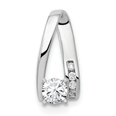 14k White Gold Peg-Set AA Diamond Semi-Mount Slide Fits up to 2mm Regular/6mm Fancy or Reversible Omega
