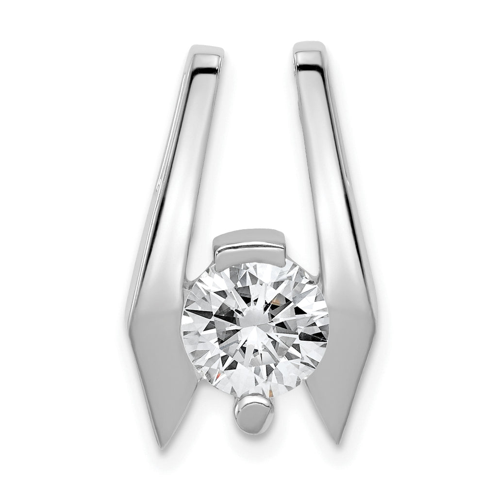 14k White Gold Holds 6.5mm Stone Slide Mounting (No Stone Included) Fits up to 2mm Regular/5mm Fancy or Reversible Omega