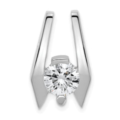 14k White Gold Holds 6.5mm Stone Slide Mounting (No Stone Included) Fits up to 2mm Regular/5mm Fancy or Reversible Omega