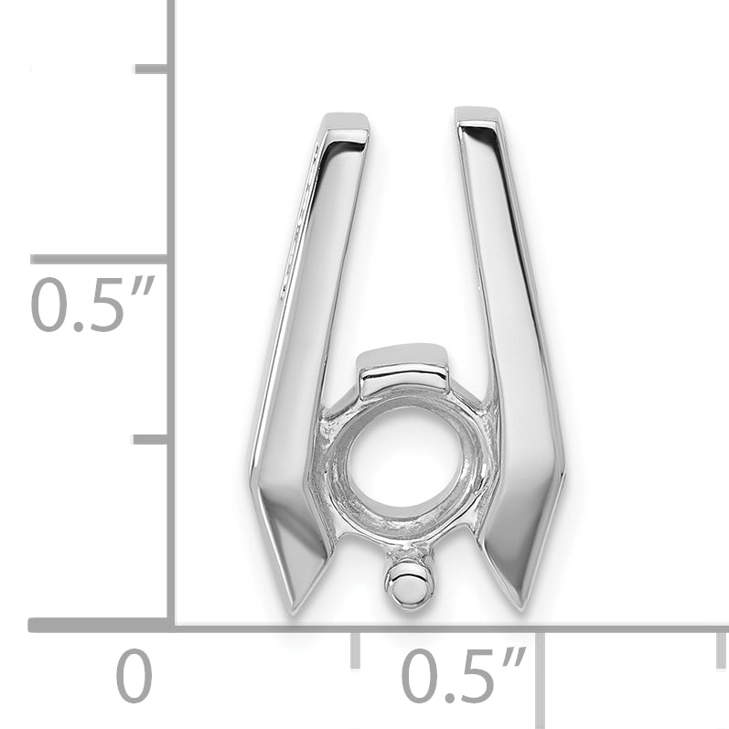 14k White Gold Holds 6.5mm Stone Slide Mounting (No Stone Included) Fits up to 2mm Regular/5mm Fancy or Reversible Omega