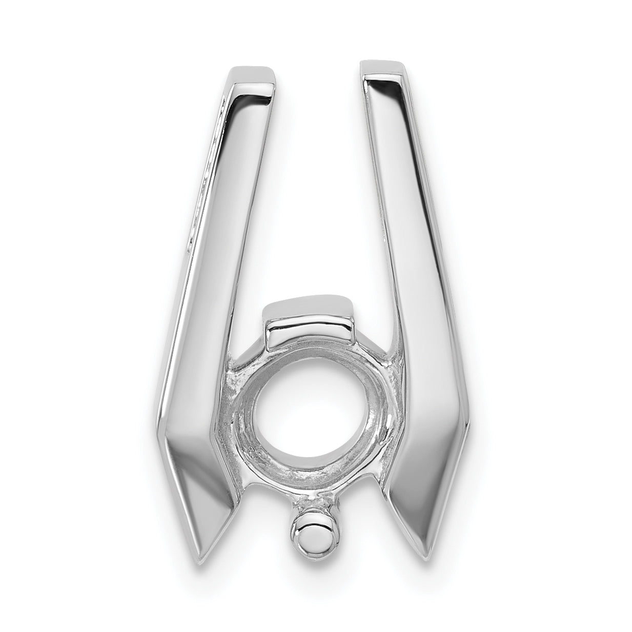 14k White Gold Holds 6.5mm Stone Slide Mounting (No Stone Included) Fits up to 2mm Regular/5mm Fancy or Reversible Omega