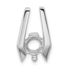 14k White Gold Holds 6.5mm Stone Slide Mounting (No Stone Included) Fits up to 2mm Regular/5mm Fancy or Reversible Omega