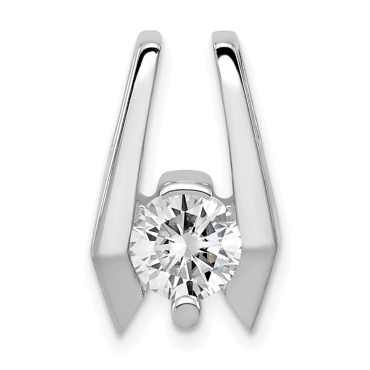 14k White Gold Holds 5.75mm Stone Slide Mounting (No Stone Included) Fits up to 2mm Regular/5mm Fancy or Reversible Omega